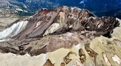 Mt St Helens crater and lava dome, Washington 