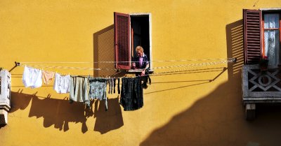 Hanging Laundry, Asciano, Italy  