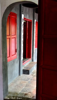 red door and windows, Hanoi, Vietnam  