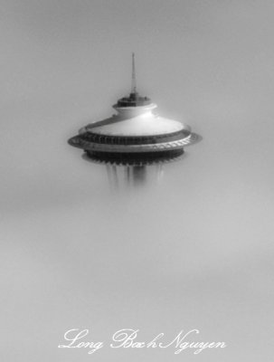 Space Needle above cloud