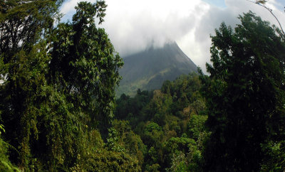 View of Arenal Volcano from our Canyoneering excursion.