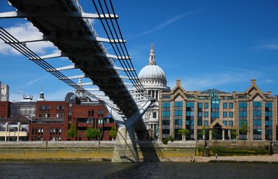 Support for The Millinium Bridge (St. Paul's in Background)