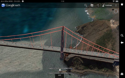 Google Earth - ScreenShot - Golden Gate Bridge- on Kindle Fire HD 8.9
