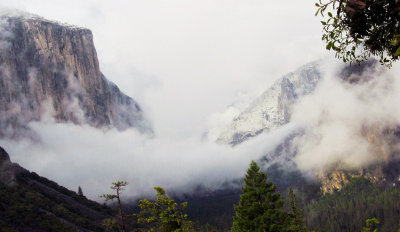 Tunnel View, Yosemite, clearing in storm, 5/25/2012, 6:26pm. #4511c