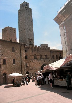 A marketplace, near the main piazza,