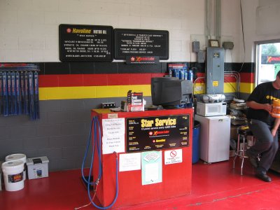 Bath  Xpress Lube- Workstation and signs