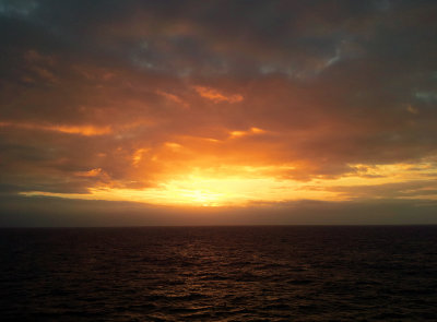 Sunrise on the ferry to St Malo