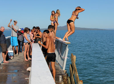 Lining up to jump