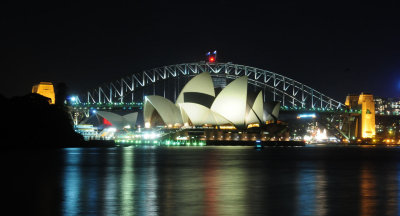 Sydney Opera House and Harbour Bridge at Night