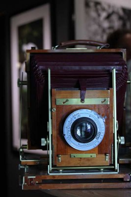 One of Clyde's large format cameras which was on display in the gallery. 