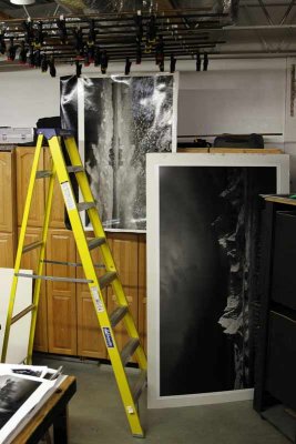 Ladders are part of the studio's equipment.