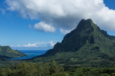 Moorea's Opunohu Bay and Rotui from the Belvedere Overlook