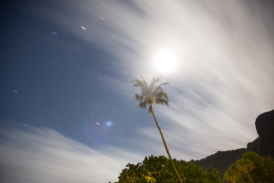 5 minute exposure; Full Moon Cook's Bay, Moorea, French Polynesia