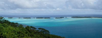 Looking west from over the Bora Bora lagoon