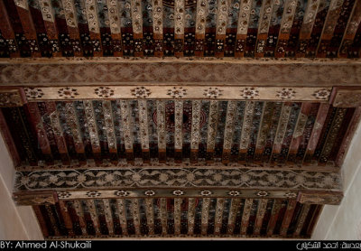 Wooden Ceiling with ornaments - Jabrin Fortress