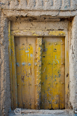 Yellow wooden door 