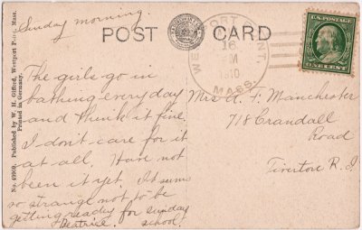 Horseneck Beach, Westport, Mass. (bathers) reverse
