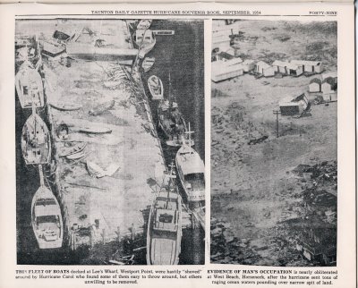 Lees Wharf and West Beach 1954 - Taunton Daily Gazette Hurricane Souvenir Book p. 49