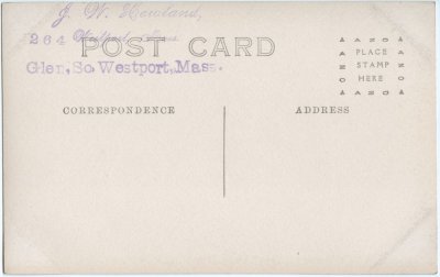 Glen, So Westport, Mass. (Howland) reverse