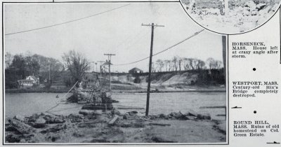 Hix Bridge destroyed (from New England's Stricken Area)