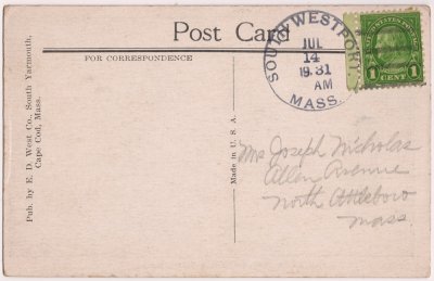 Beach View, Horseneck Beach, Mass. reverse