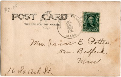 Central Village Westport, Mass. No. 1045 reverse