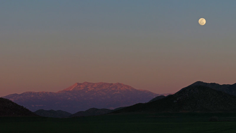 13 Day Old Moon and Mt. San Jacinto