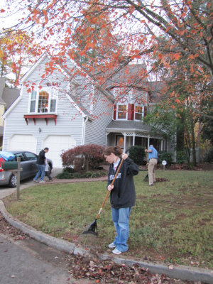 Raking leaves