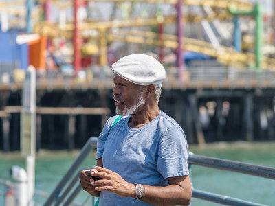 White cap matches his beard