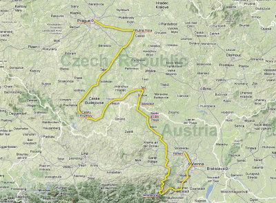 A road trip from Prague to Vienna, March 1997