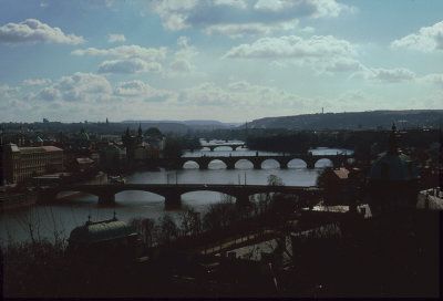 Prague bridges from Petřínská rozhledna