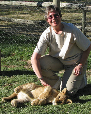 Judy and lion cub