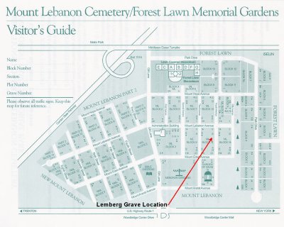 Grave location on cemetery map
