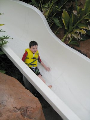 Dennis on water slide