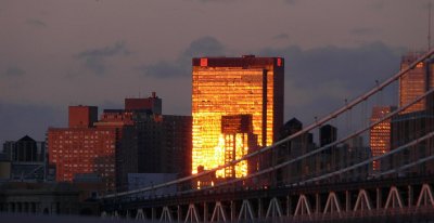 Sunset Reflection on One Penn Plaza