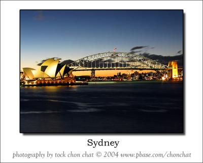 Harbour Bridge and Opera House from Mrs Macquarie's Point