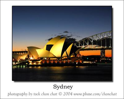 Harbour Bridge and Opera House from Mrs Macquarie's Point