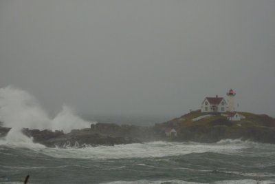 P1020269.jpg Storm At Nubble Lighthouse viewed from side revealing boat landing and not so seen view- also read...