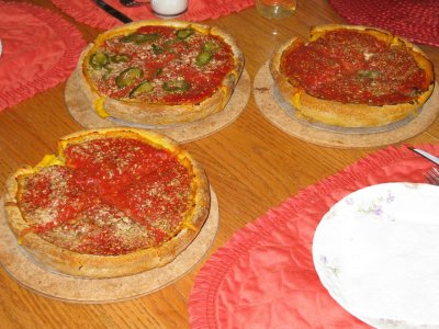Gino's East of Chicago provides dinner.