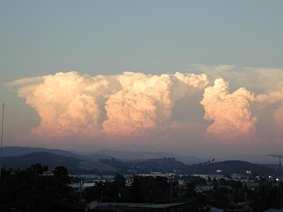 August evening thunderstorms over Warner Springs