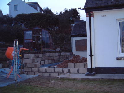 Dwarf wall in construction.