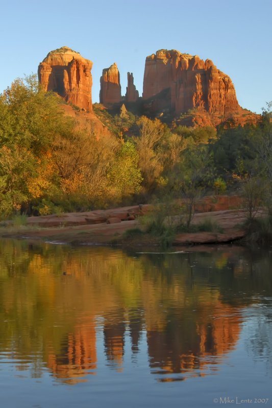 Cathedral Rock sunset reflection