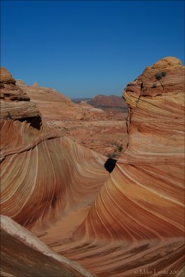 Sandstone teepees in the wave