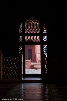 Looking out from Masjid of Taj Mahal