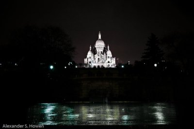 Sacre Coeur on a wet night