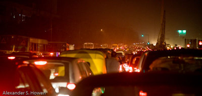 New Delhi freeway traffic jam