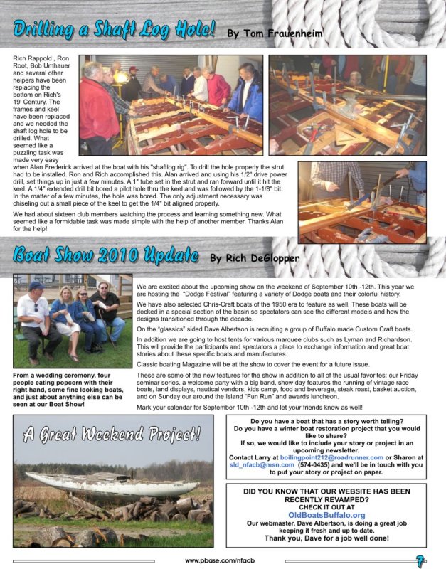 SPRING 2010 Newsletter - Niagara Frontier Antique & Classic Boats
