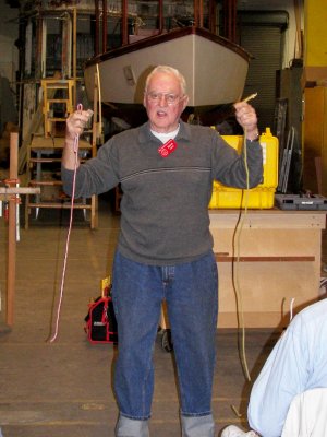 FRANK WHITE gives a hands on demo on the proper way to tie knots, ya know - the nautical kind!