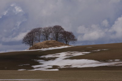 Bronze age burial mounts in snow VI