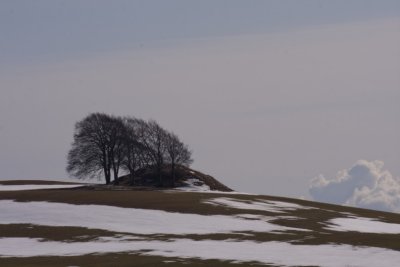 Bronze age burial mounts in snow VII